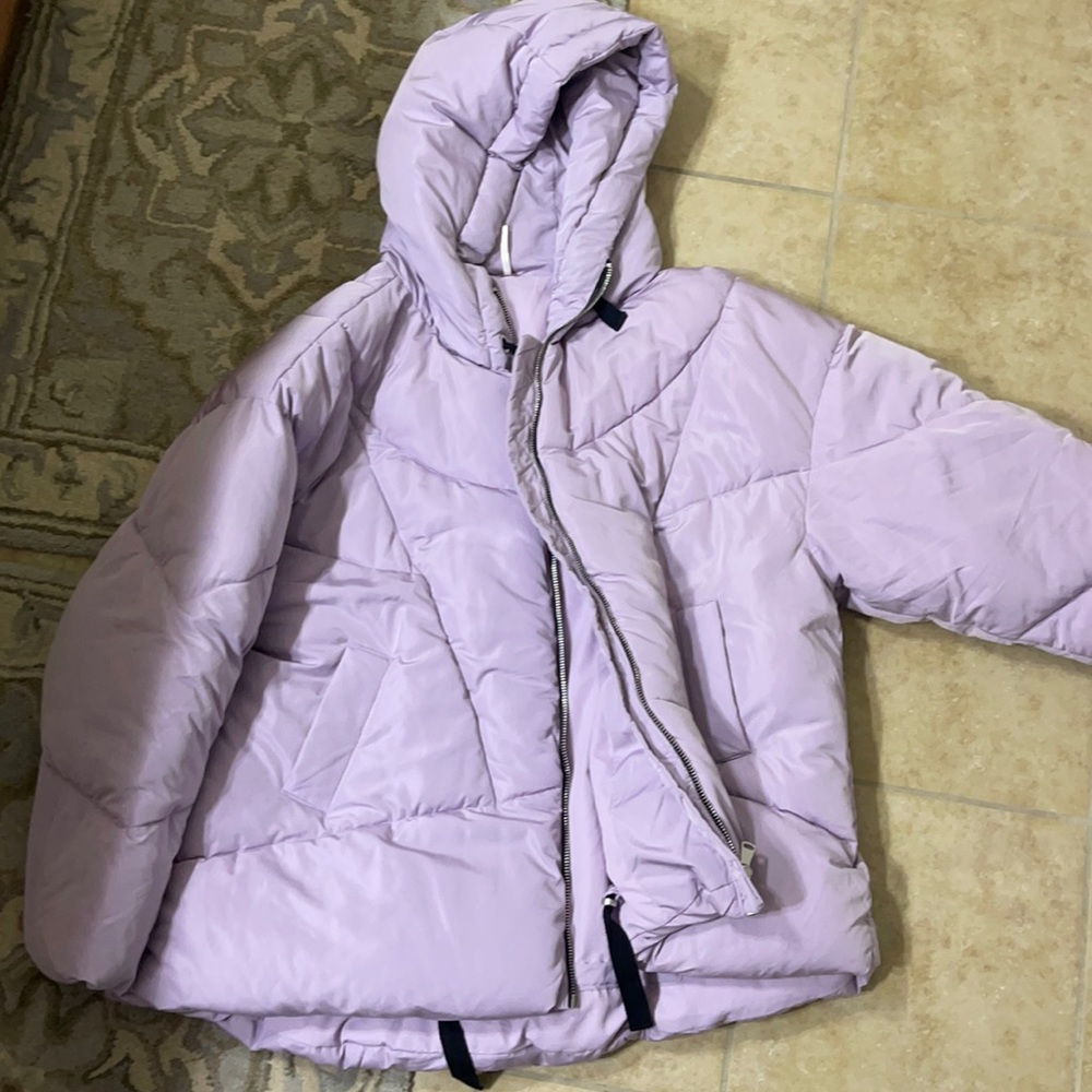 Free people lavender puffer coat